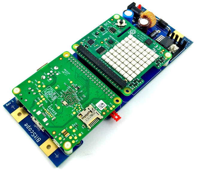 BitScope Blade 01, Uno Pi, Power & Mounting for Raspberry Pi & HAT (Pi & HAT not included).